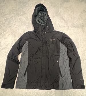 Colombia Women’s Black Zip Up Hooded Waterproof Winter Coat Ladies Large